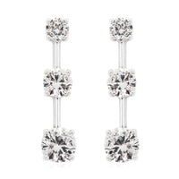 Lab Created White Sapphire Earrings in Rhodium Over Sterling Silver 5.30 ctw