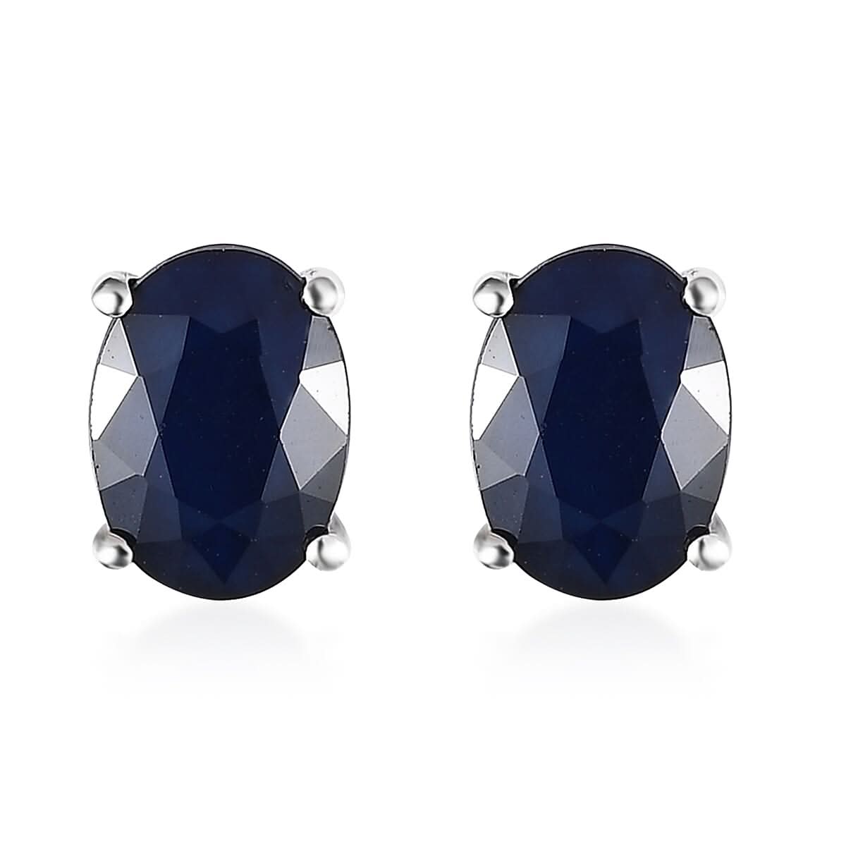 Madagascar Blue Sapphire (DF) Earrings in Platinum Over Sterling Silver 2.00 ctw