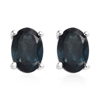 London Blue Topaz Solitaire Stud Earrings in Platinum Over Sterling Silver 1.85 ctw