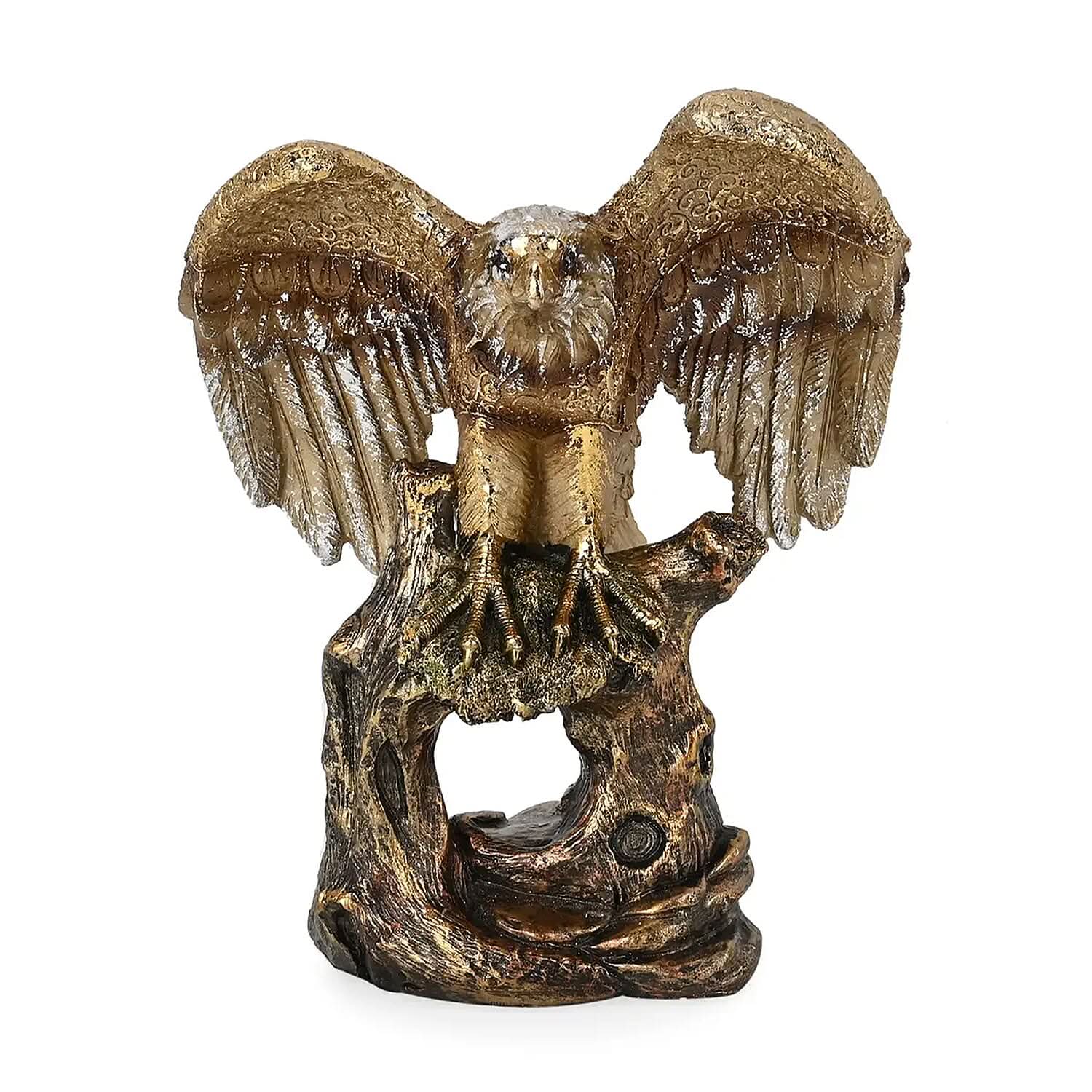 Polyresin Eagle Statue Decoration (8.66"x4.72"x9.84")