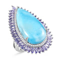 larimar-and-multi-gemstone-double-halo-ring-in-platinum-over-sterling-silver-size-10.0-31.75-ctw - Sticky add to cart bar