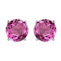 Radiant Orchid Quartz (Triplet) Solitaire Stud Earring in Platinum Over Sterling Silver 4.50 ctw - Sticky add to cart bar