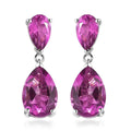 Radiant Orchid Quartz (Triplet) Drop Earrings in Platinum Over Sterling Silver 8.75 ctw - Sticky add to cart bar
