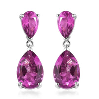 Radiant Orchid Quartz (Triplet) Drop Earrings in Platinum Over Sterling Silver 8.75 ctw