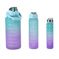 Set of 3 Plastic Sport Bottles 3 Color Rubber Coating 64oz, 32oz & 15oz - Sticky add to cart bar