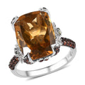 GP Italian Garden Collection AAA Brazilian Citrine and Multi Gemstone Ring in Platinum Over Sterling Silver 11.25 ctw - Sticky add to cart bar