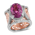 Karis Radiant Orchid Quartz (Triplet) Stackable Ring in 18K Rose Gold Plated and Platinum Bond 6.40 ctw - Sticky add to cart bar