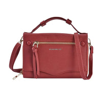 TLV Black Chic and Elegant Faux Leather Crossbody Wallet (7.5"x1.8"x5.3") with Shoulder Strap