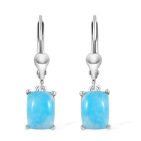 Larimar Lever Back Earrings in Platinum Over Sterling Silver 3.50 ctw
