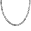 Italian Rhodium Over Sterling Silver Bismark Pave Necklace with Extender (18 Inches) (29.7 g) - Sticky add to cart bar