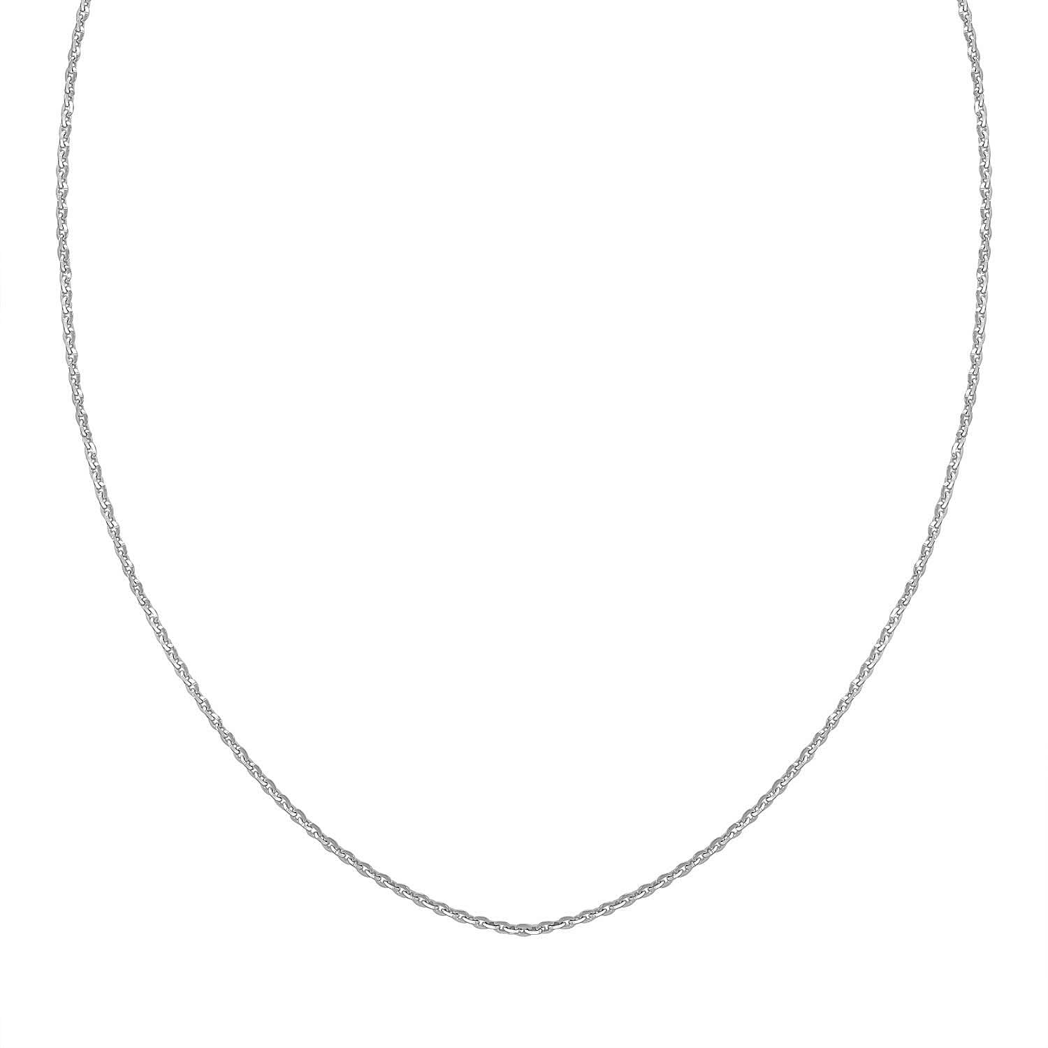 Italian Rhodium Over Sterling Silver Brillantina Necklace (18 Inches) (2 g)
