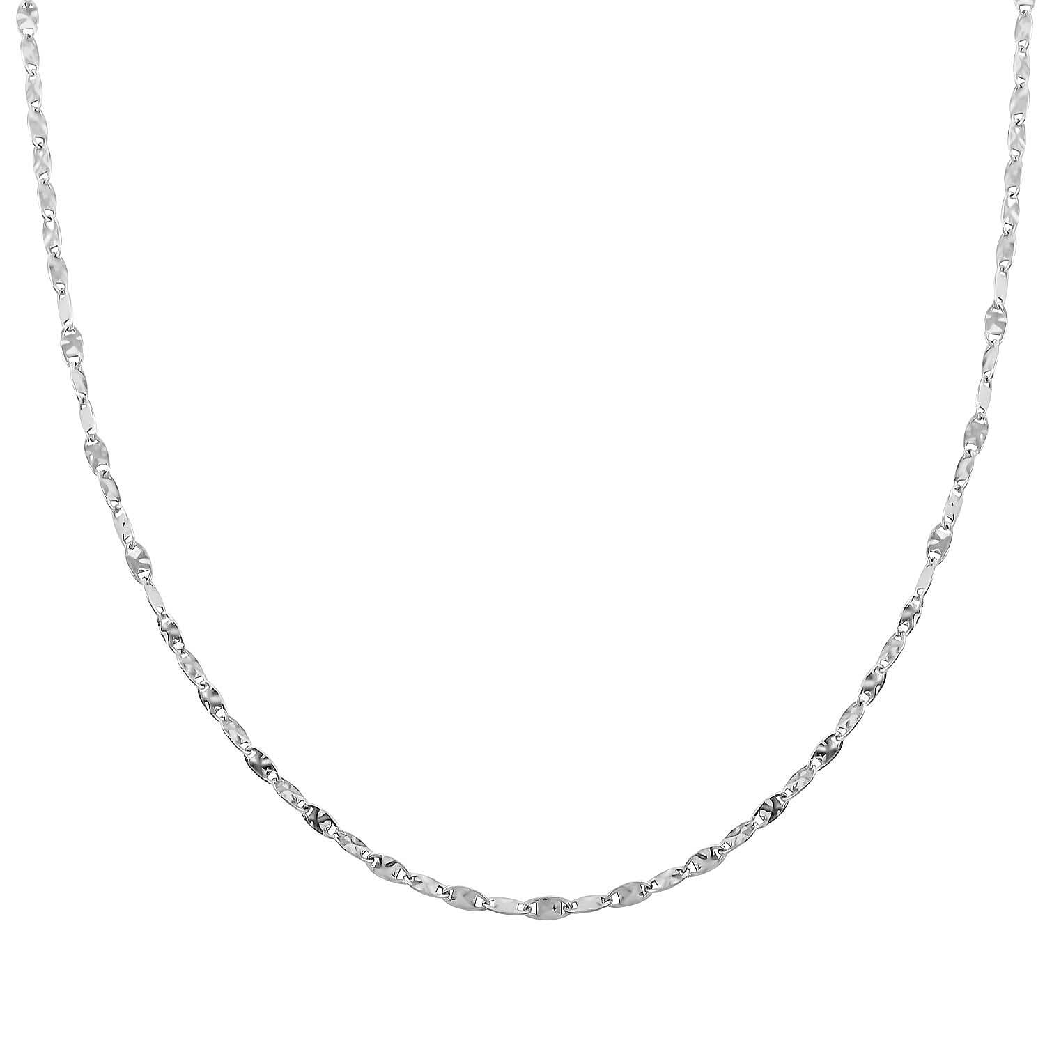 Italian Sterling Silver Confertti Pyramid Necklace 18 Inches 4.20 Grams