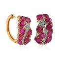GP Celestial Dream Collection Niassa Ruby (FF) and White Zircon Earrings in Vermeil Yellow Gold Over Sterling Silver 8.70 ctw - Sticky add to cart bar
