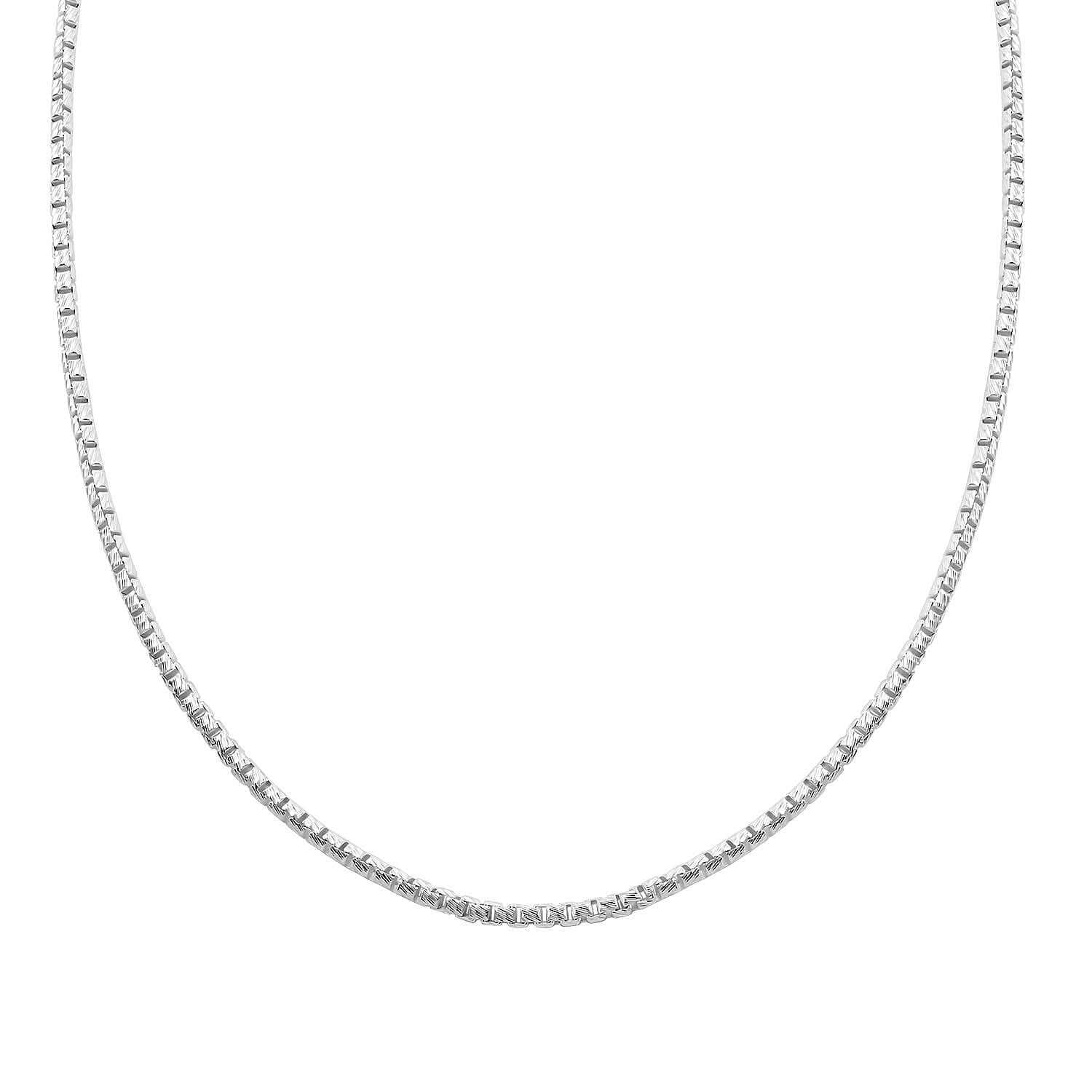 Italian Sterling Silver Round Box Necklace 24 Inches 29 Grams