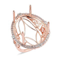 Luxoro 14K Rose Gold I2-I3 Natural Pink and White Diamond Mounting Ring (Size 7.0) 8.35 Grams 0.90 ctw - Sticky add to cart bar