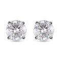 Moissanite Solitaire Stud Earrings in Rhodium Over Sterling Silver 1.90 ctw - Sticky add to cart bar
