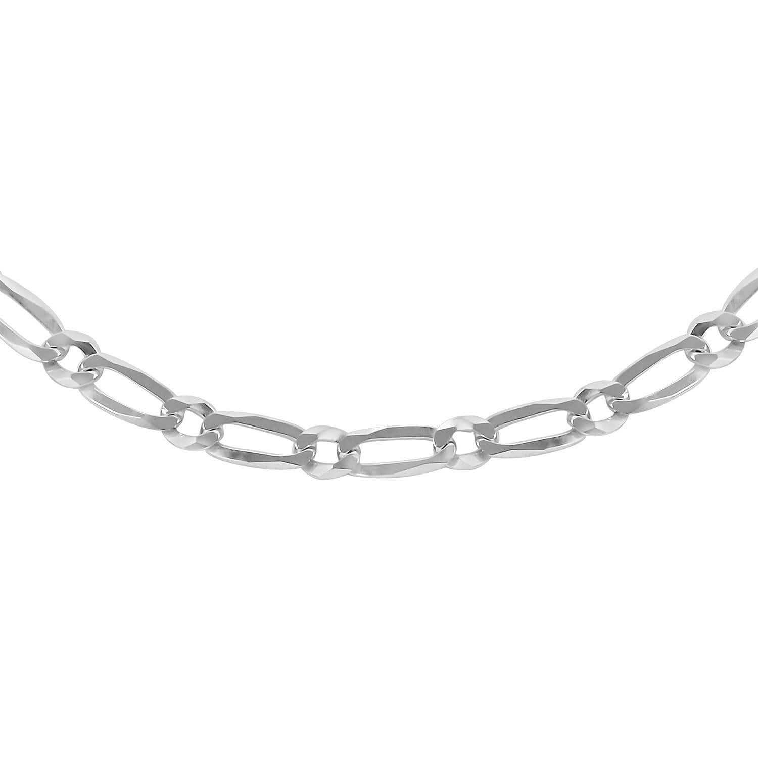 Italian Sterling Silver Link Necklace 24 Inches 12.40 Grams