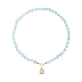 Mangoro Aquamarine, Moissanite Necklace (20 Inches) in 14K YG Over Sterling Silver 269.60 ctw - Sticky add to cart bar
