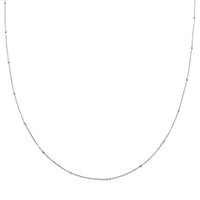 Italian Rhodium Over Sterling Silver Curb Necklace 18 Inches 1.50 Grams