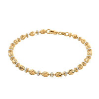 Italian 14K YG and WG Over Sterling Silver Saturno Bracelet (7.50 In) 5.20 Grams