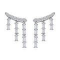 Moissanite Chandelier Earrings in Platinum Over Sterling Silver 5.00 ctw - Sticky add to cart bar