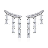 Moissanite Chandelier Earrings in Platinum Over Sterling Silver 5.00 ctw
