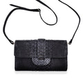 Doorbuster The Grand Pelle Handcrafted Black Color Genuine Python Leather Crossbody Wallet (7.50"x1.60"x4.30") - Sticky add to cart bar