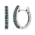 Venice Blue Diamond I1-I2 Hoop Earrings in Sterling Silver 0.33 ctw - Sticky add to cart bar