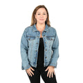 Tamsy Light Wash Solid Denim Jacket- S - Sticky add to cart bar