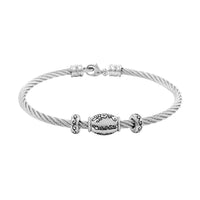 Engraved Charm Bracelet in Stainless Steel (7.50 In)