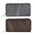 Set of 2 Gold and Silver Crocodile Weave Pattern Faux Leather Wallet (7.5"x0.98"x3.9") - Sticky add to cart bar