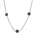 Milky Aquamarine Station Necklace 24 Inches in Stainless Steel 55.00 ctw - Sticky add to cart bar