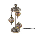 Handmade Turkish 3 Globe Mosaic Glass Table Lamp with Bronze Base (8.3"x26.8") (Bulb Type E12) - Sticky add to cart bar