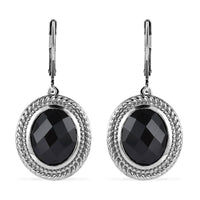 Karis Thai Black Spinel Lever Back Earrings in Platinum Bond 11.40 ctw