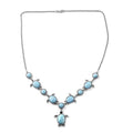 Larimar Turtle Necklace 18 Inches in Platinum Over Sterling Silver 29.20 ctw - Sticky add to cart bar