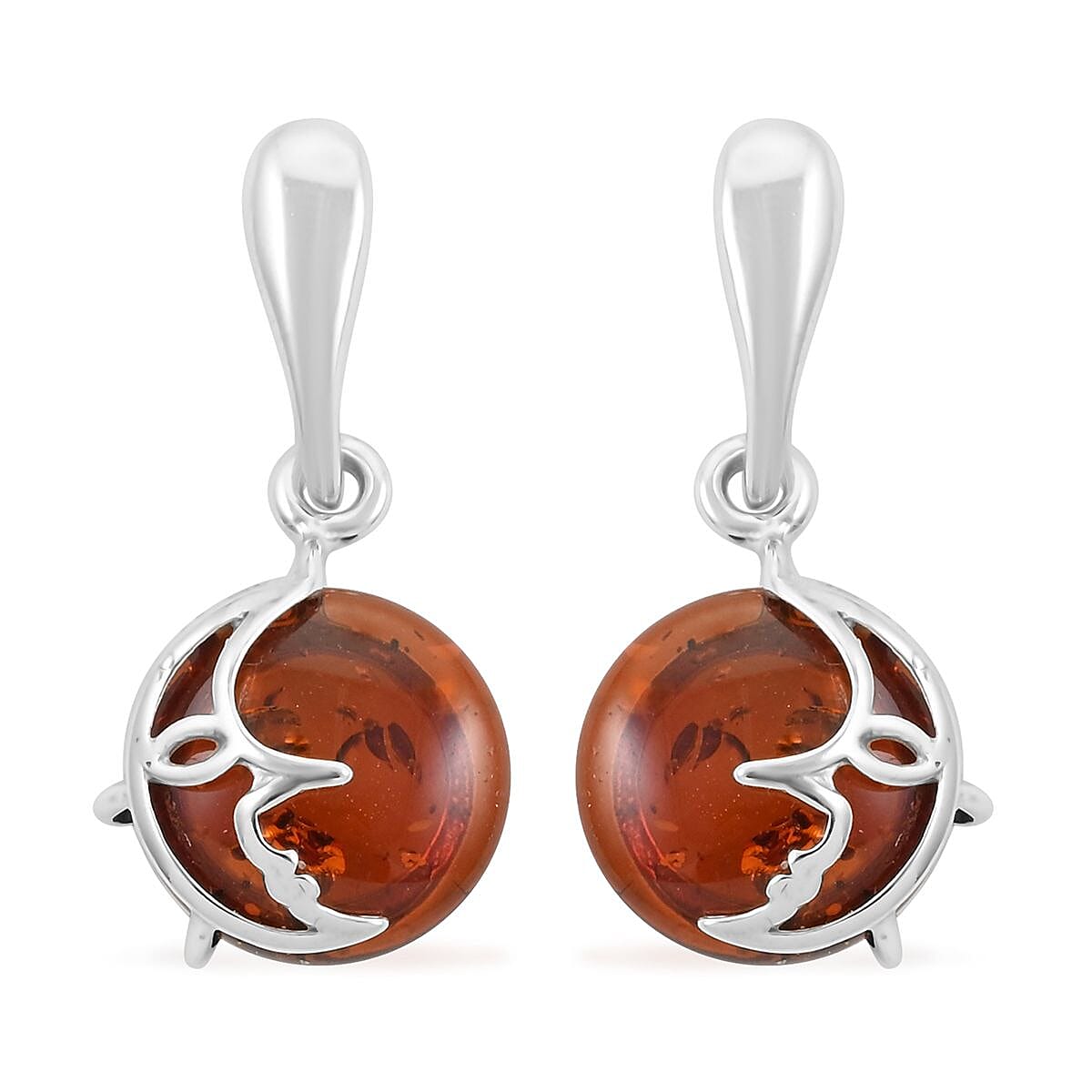 Baltic Amber Earrings in Sterling Silver
