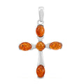 Baltic Amber Cross Pendant in Sterling Silver - Sticky add to cart bar