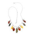 Multi Colored Amber Necklace 20-22 Inches in Sterling Silver - Sticky add to cart bar