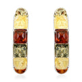 Multi Colored Amber Half Hoop Earrings in Sterling Silver - Sticky add to cart bar