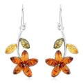 Multi Colored Amber Flower Earrings in Sterling Silver - Sticky add to cart bar