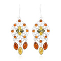 Multi Colored Amber Drop Earrings in Sterling Silver - Sticky add to cart bar