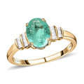 Luxoro 10K Yellow Gold Premium Boyaca Colombian Emerald and G-H I2 Diamond Ring 1.30 ctw - Sticky add to cart bar