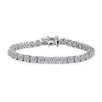 D'Joy Moissanite 14.60 ctw Bracelet in Rhodium Over Sterling Silver (7.25 In)
