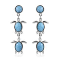 Larimar Turtle Dangling Earrings in Platinum Over Sterling Silver 4.90 ctw - Sticky add to cart bar