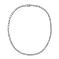 Moissanite (Rnd 5mm) Tennis Necklace (18 Inches) in Platinum Over Sterling Silver 36.35 ctw - Sticky add to cart bar