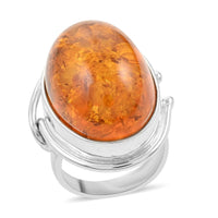 Amber Ring in Sterling Silver