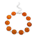 Baltic Amber Station Bracelet in Sterling Silver (6.00 In) with Extender - Sticky add to cart bar