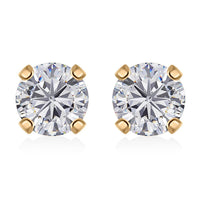 10K Yellow Gold Simulated Diamond Stud Earrings 0.35 ctw