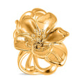 24K Yellow Gold Electroform Peony Floral Ring 2.75 Grams (Del. in 10-12 Days) - Sticky add to cart bar