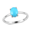 Sleeping Beauty Turquoise Solitaire Ring in Platinum Over Sterling Silver 1.00 ctw - Sticky add to cart bar